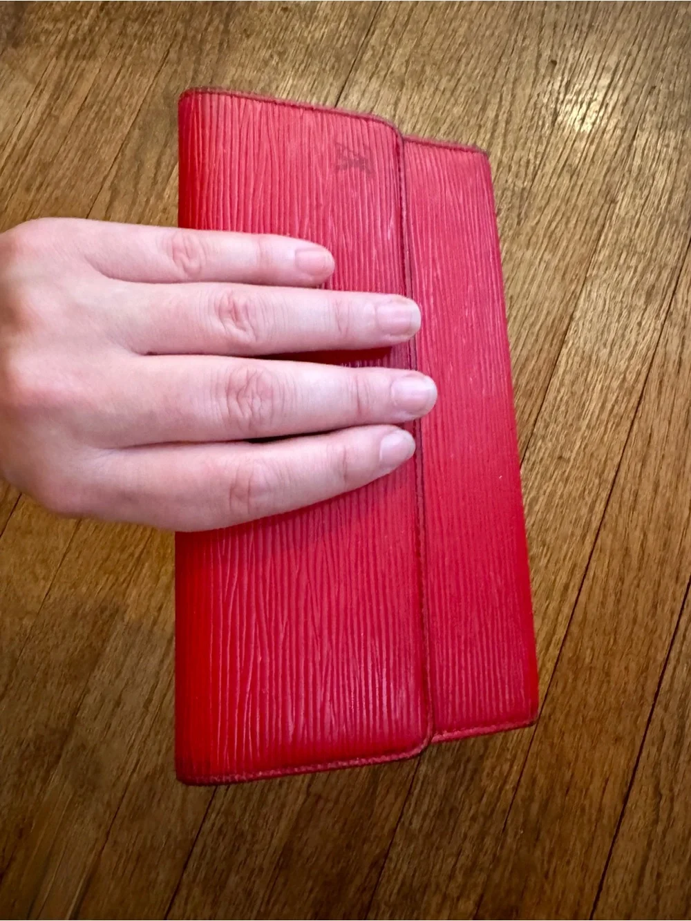 Louis Vuitton Red Textured Epi Leather Long Wallet